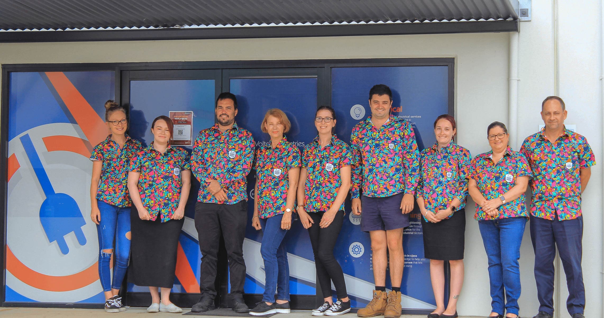 voltora team wearing trademutt workwear